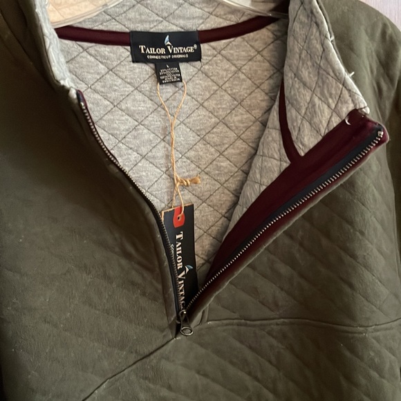 NWT Tailor Vintage Quilted Quarter Zip Pullover - Picture 5 of 8